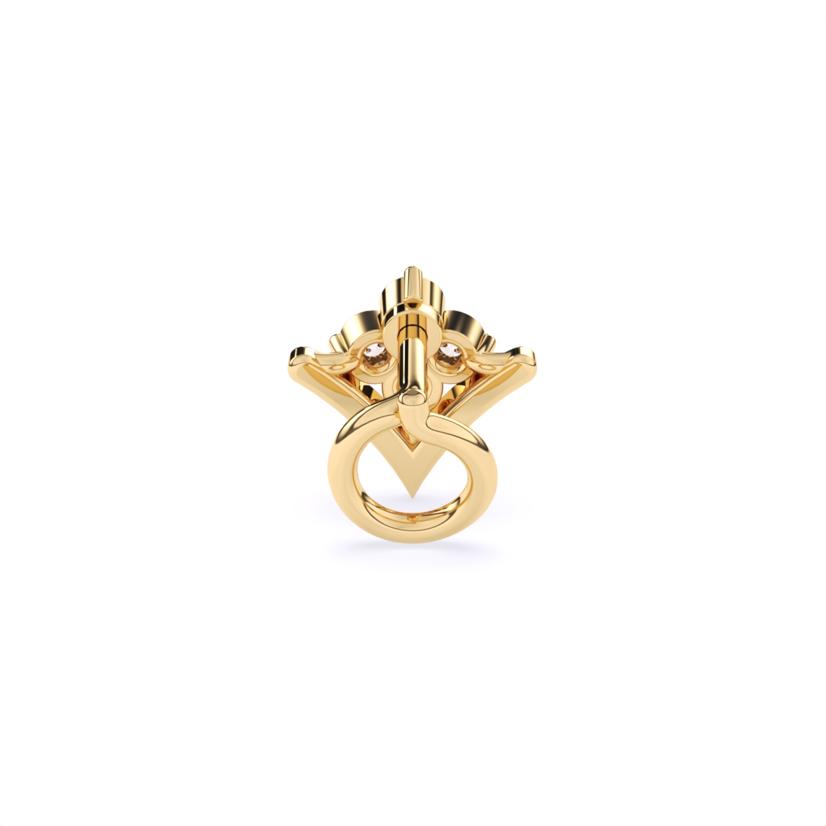 Lab Grown Diamond Flower Style Nose Pin