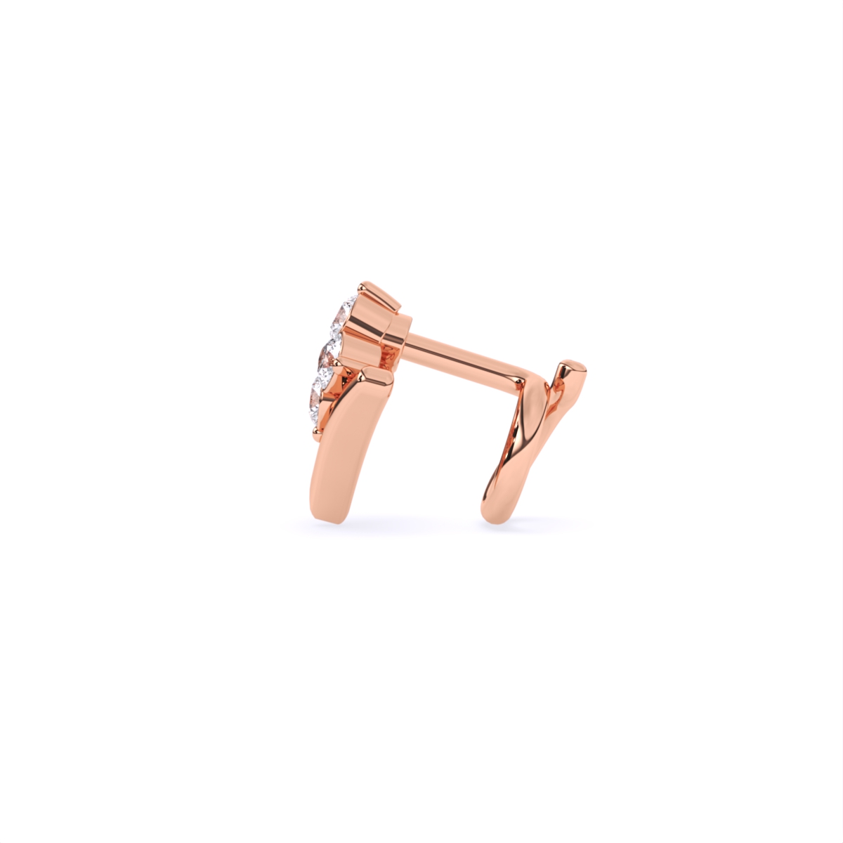 Lab Grown Diamond Flower Style Nose Pin