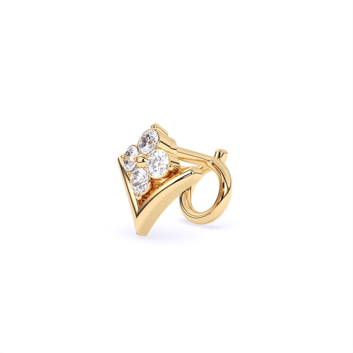 Lab Grown Diamond Flower Style Nose Pin