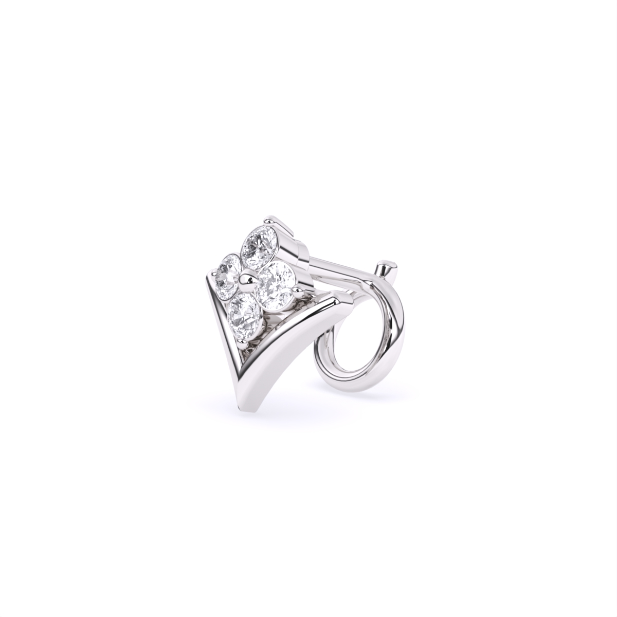 Lab Grown Diamond Flower Style Nose Pin