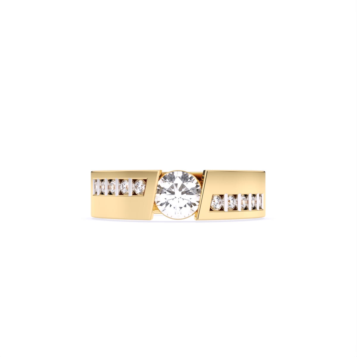 Round Solitaire Lab Diamond Men's Couple Band