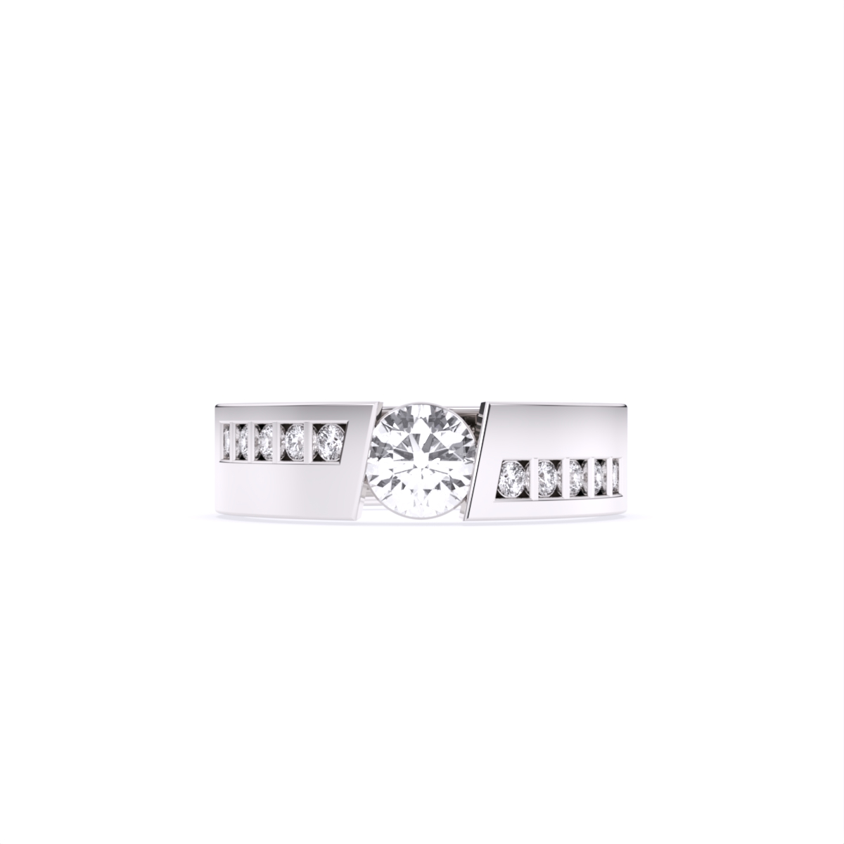 Round Solitaire Lab Diamond Men's Couple Band