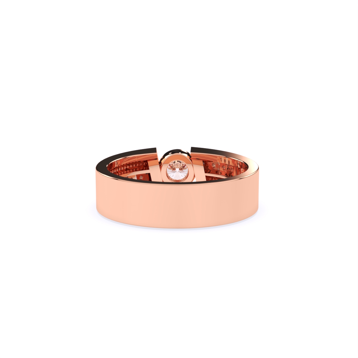 Round Solitaire Lab Diamond Men's Couple Band