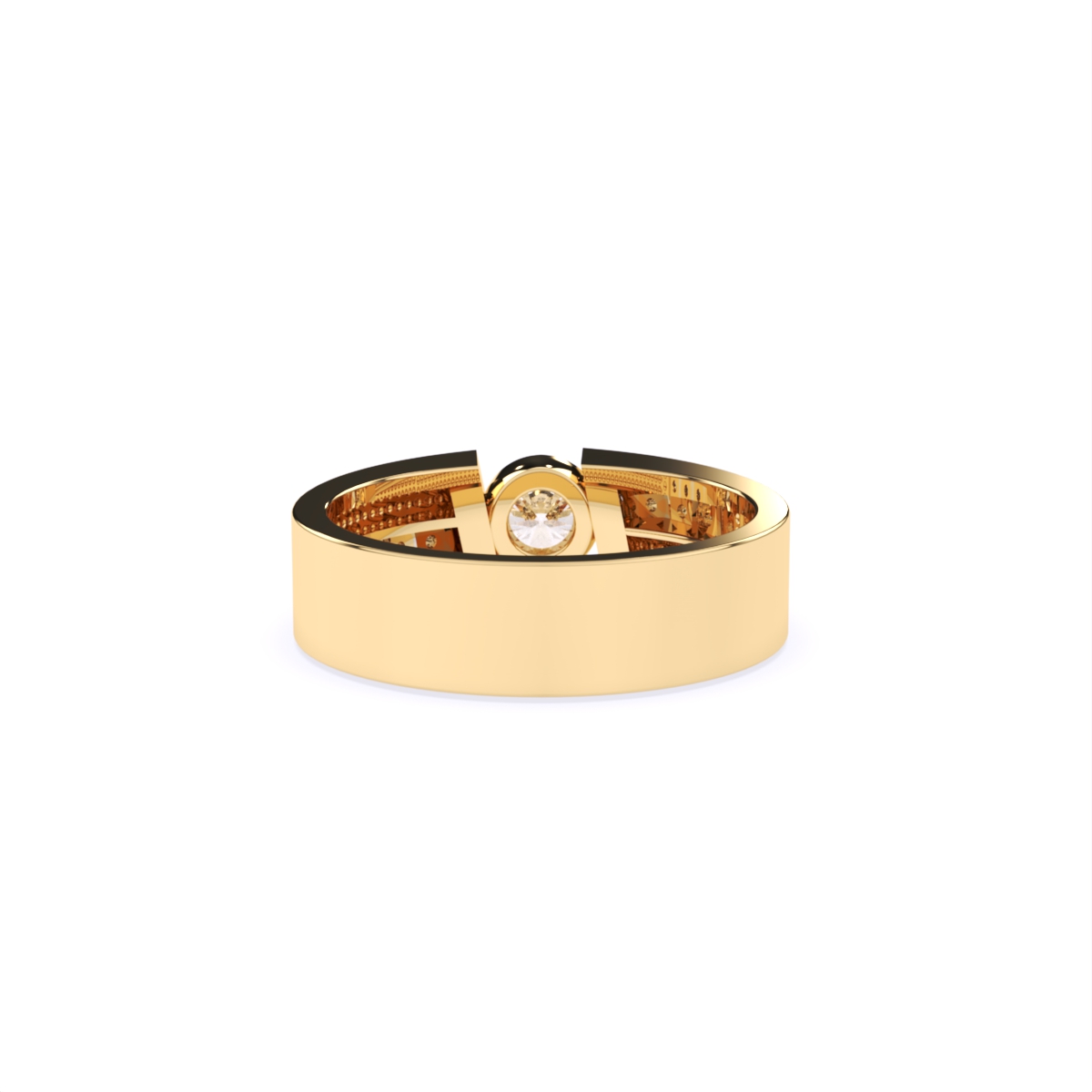 Round Solitaire Lab Diamond Men's Couple Band