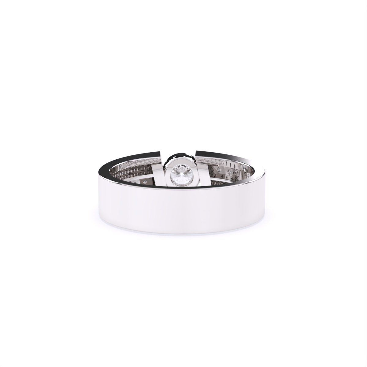 Round Solitaire Lab Diamond Men's Couple Band