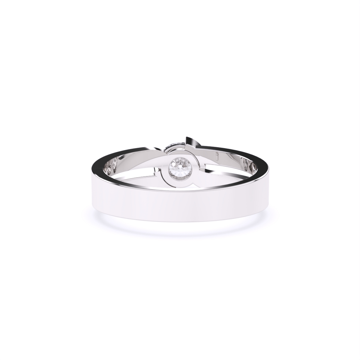 Round Two Tone 14K Gold Couple Band