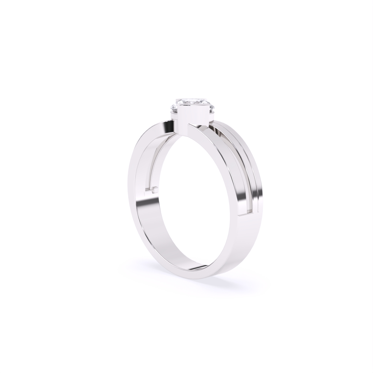 Round Two Tone 14K Gold Couple Band