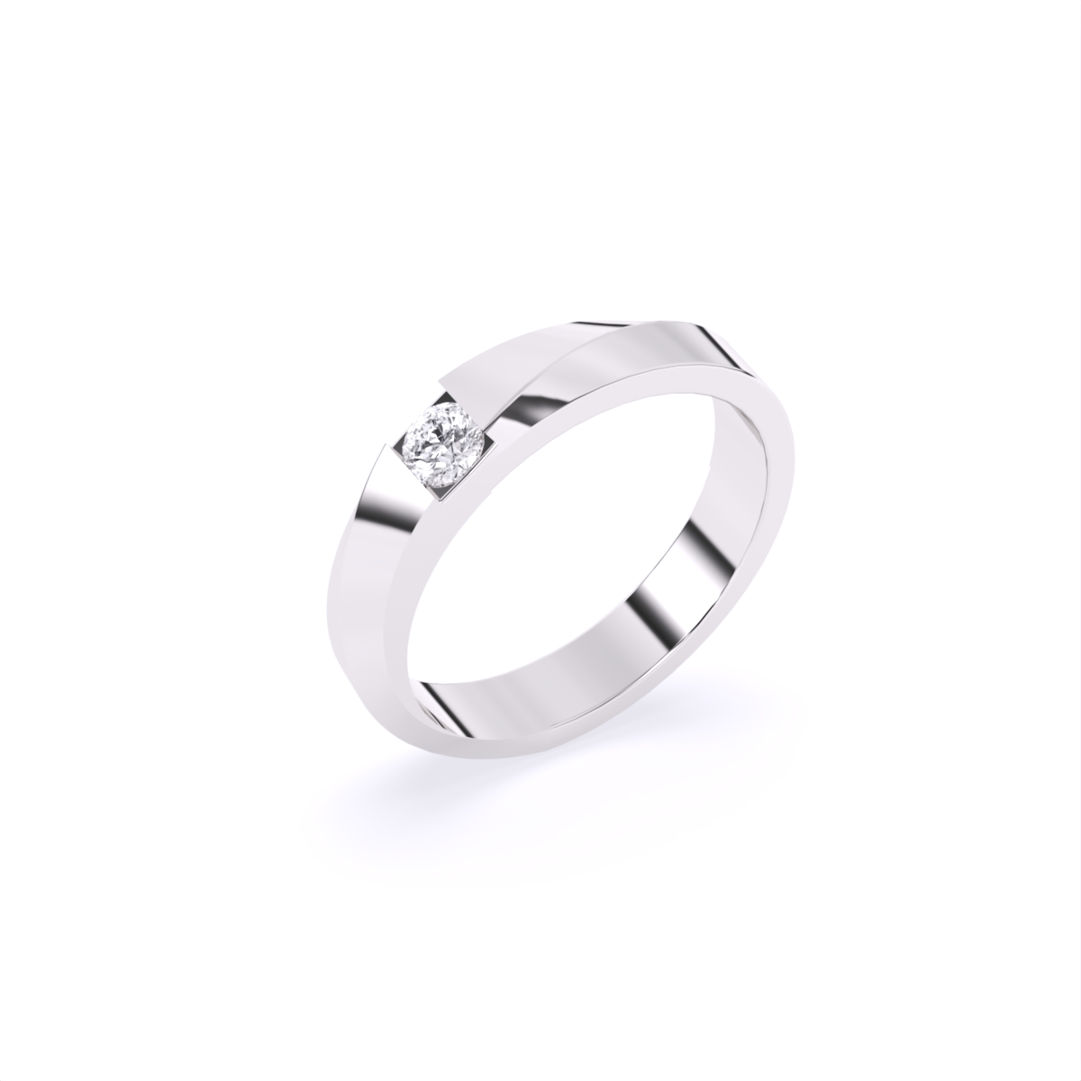 14kt Solitaire Round Lab Diamond Men's Ring