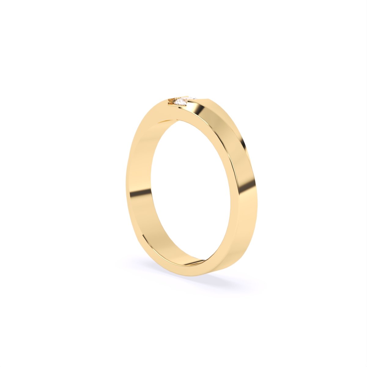 14kt Solitaire Round Lab Diamond Men's Ring