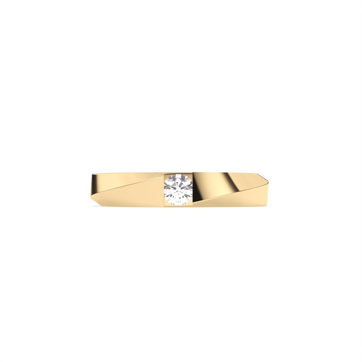 14kt Solitaire Round Lab Diamond Men's Ring
