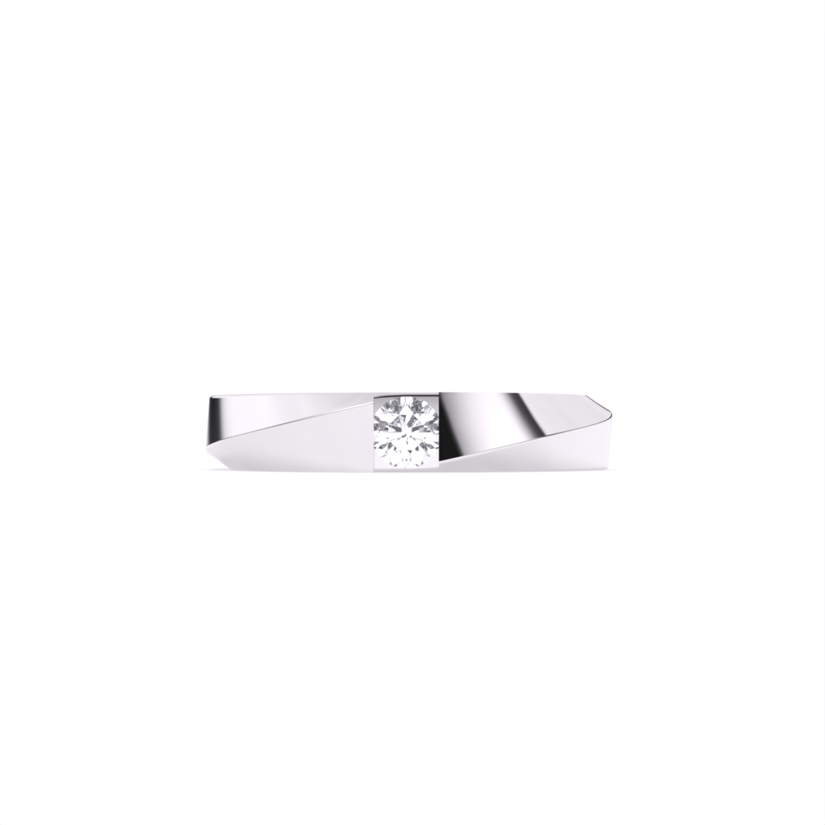 14kt Solitaire Round Lab Diamond Men's Ring