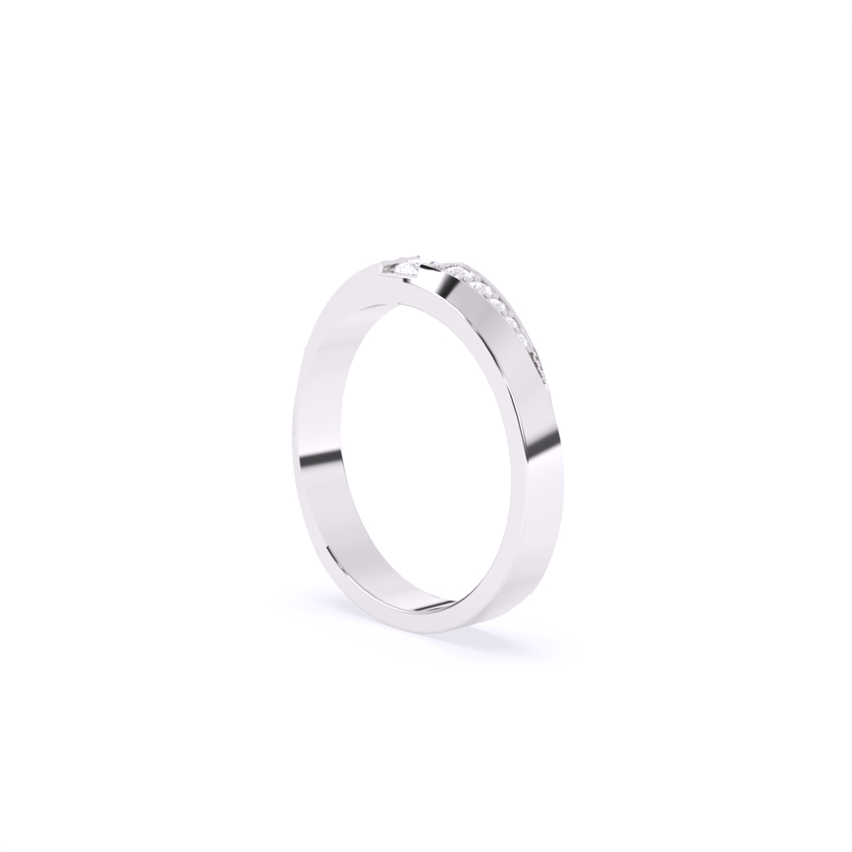 Round Side Accents Diamond Couple Ring