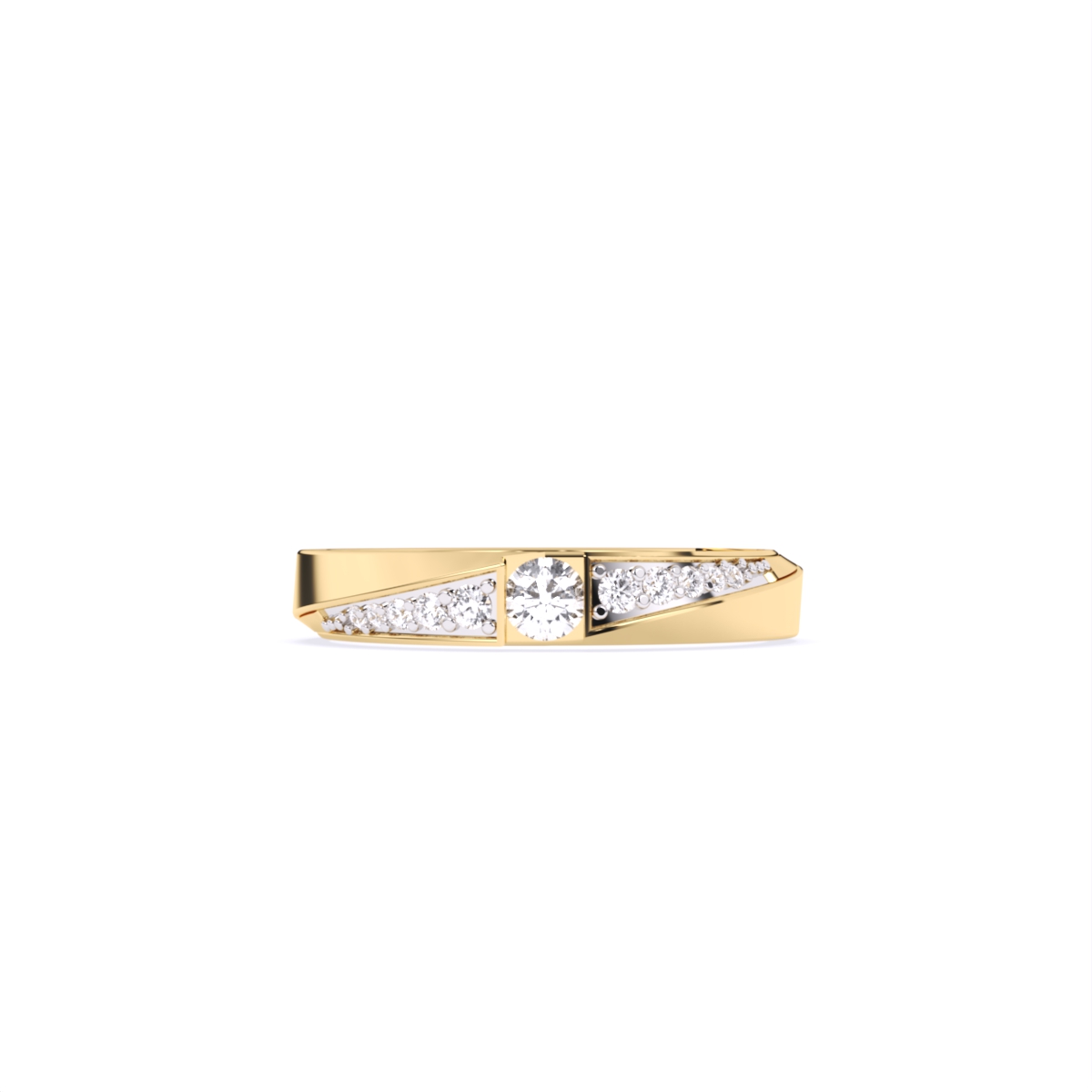 Round Side Accents Diamond Couple Ring