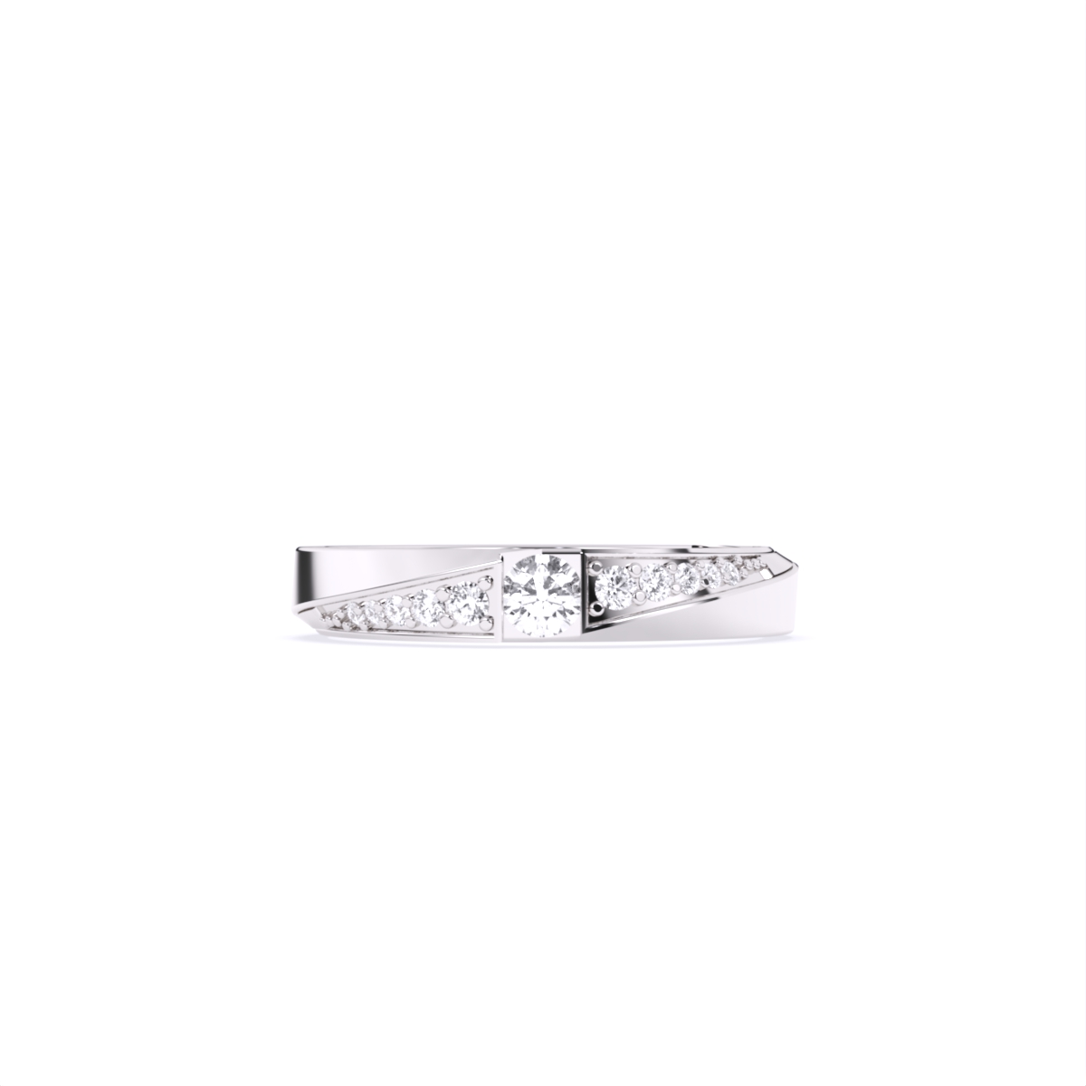 Round Side Accents Diamond Couple Ring