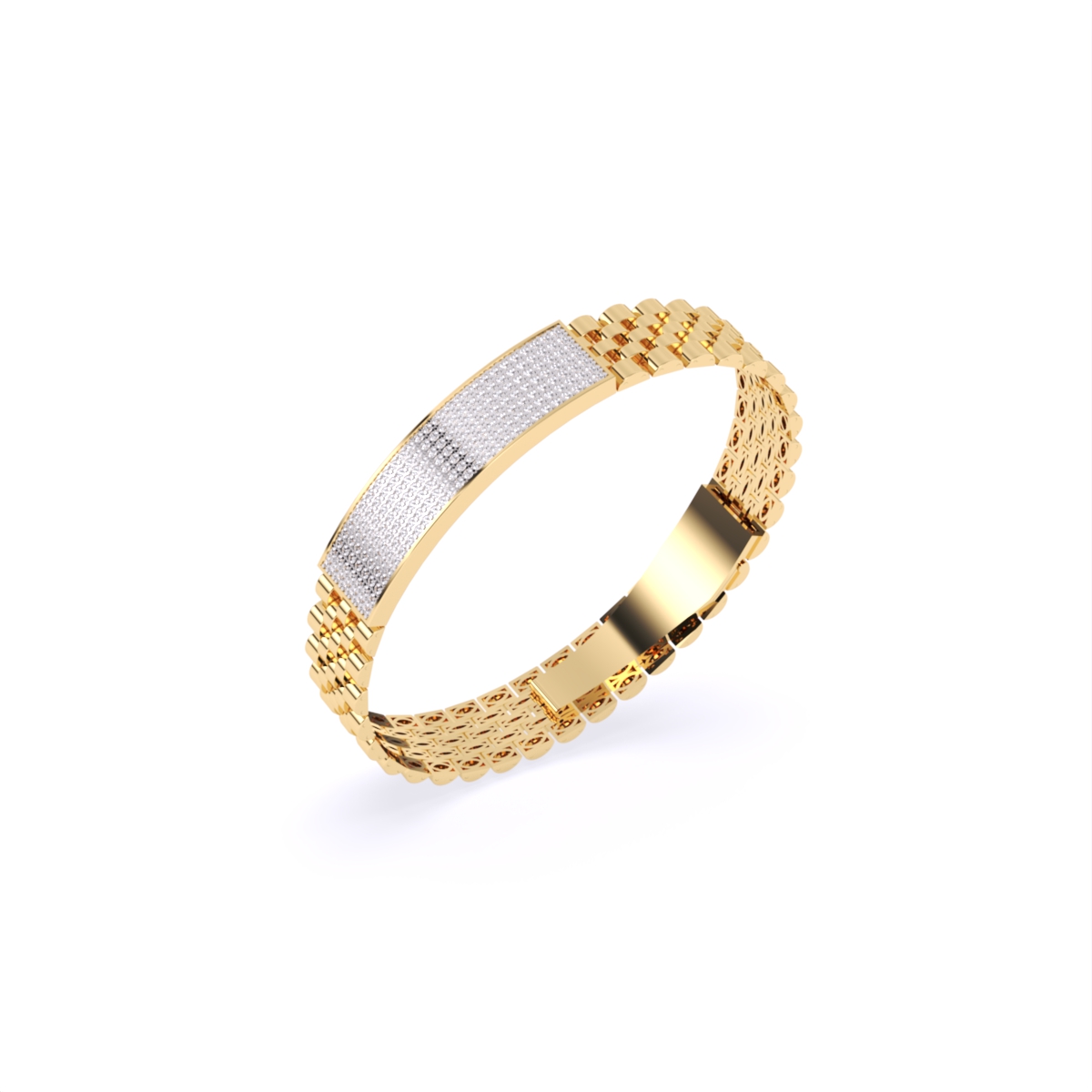 Luxurious Gold and Diamond Men's Bracelet