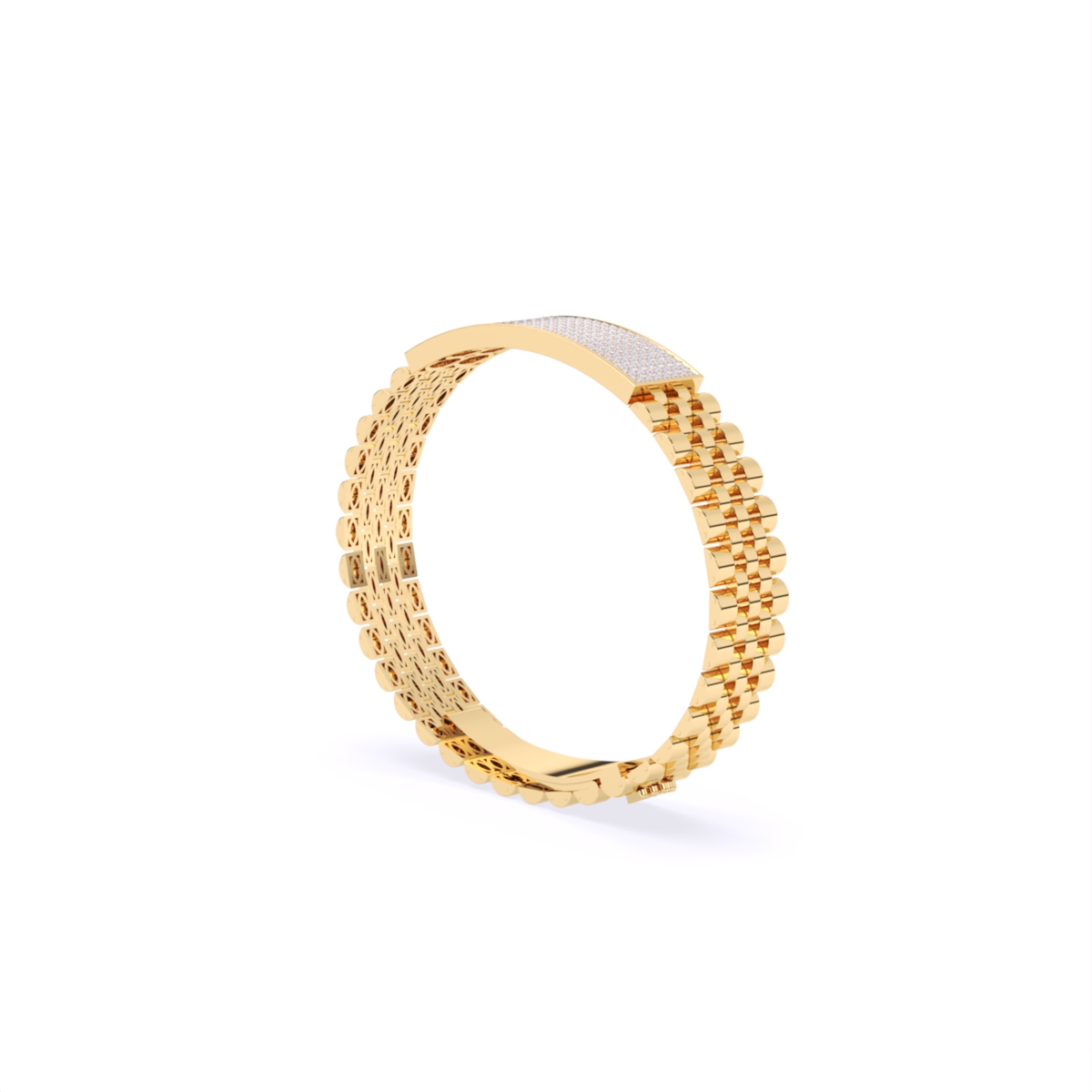 Luxurious Gold and Diamond Men's Bracelet