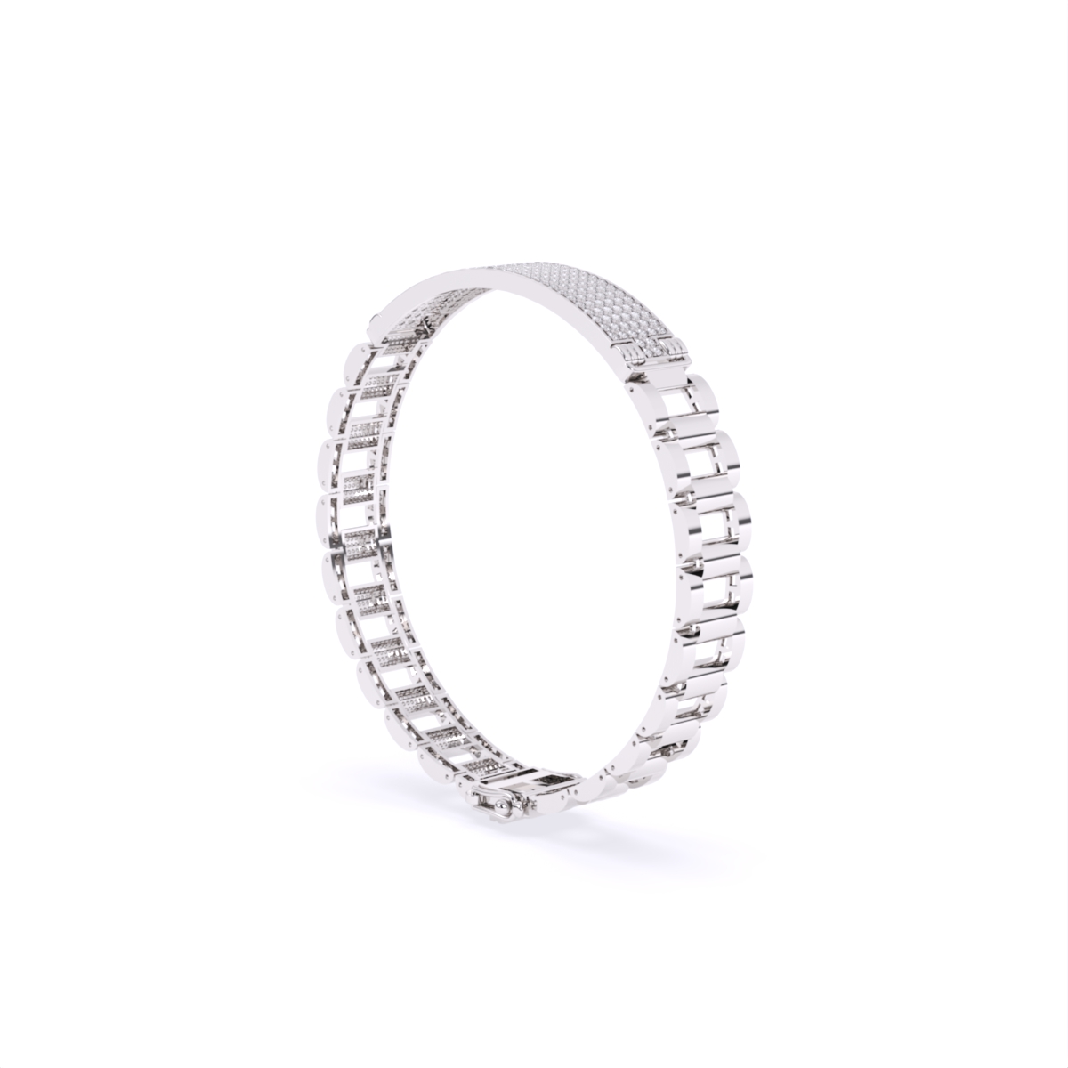 14Kt Round Men's Lab Grown Diamond Bracelet