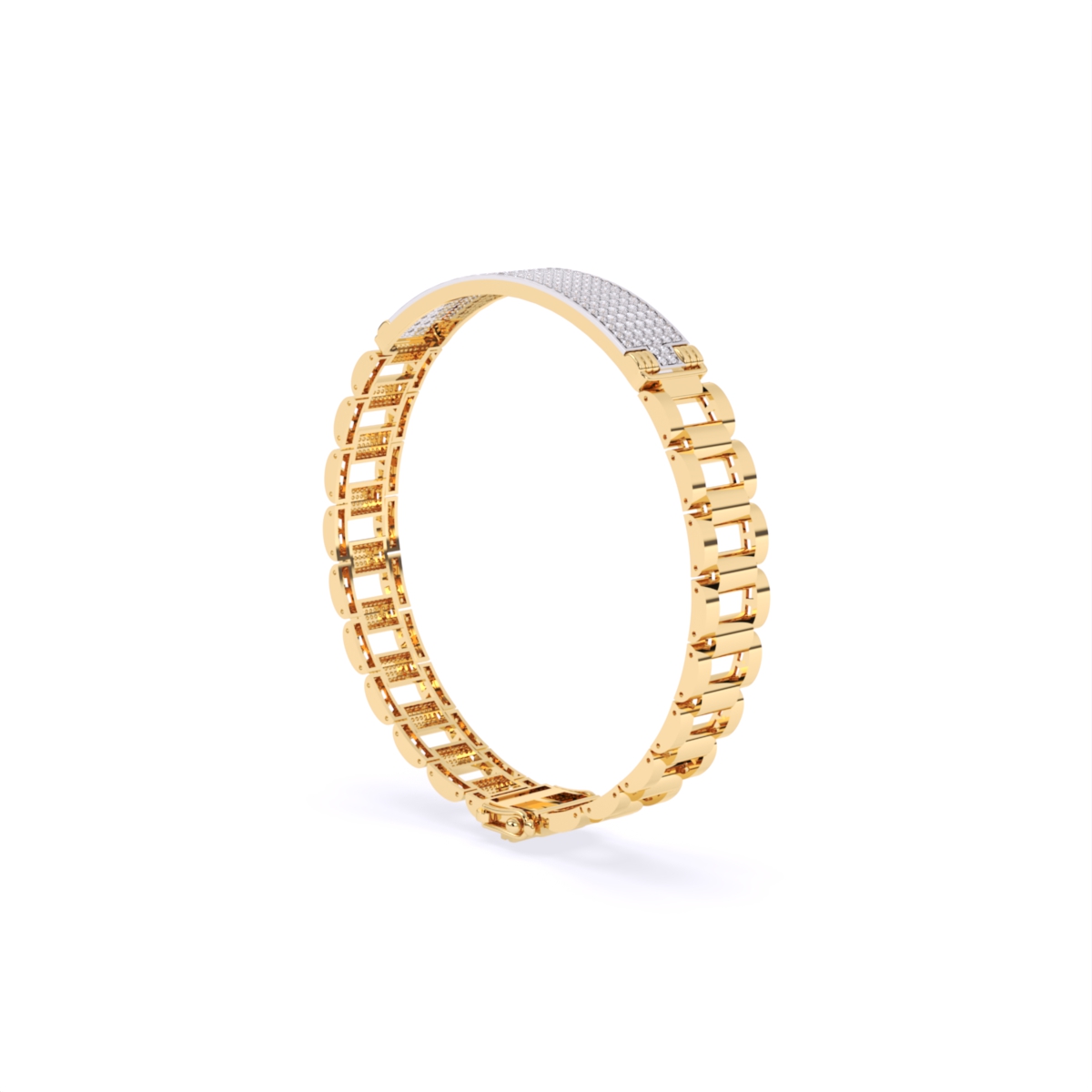 14Kt Round Men's Lab Grown Diamond Bracelet