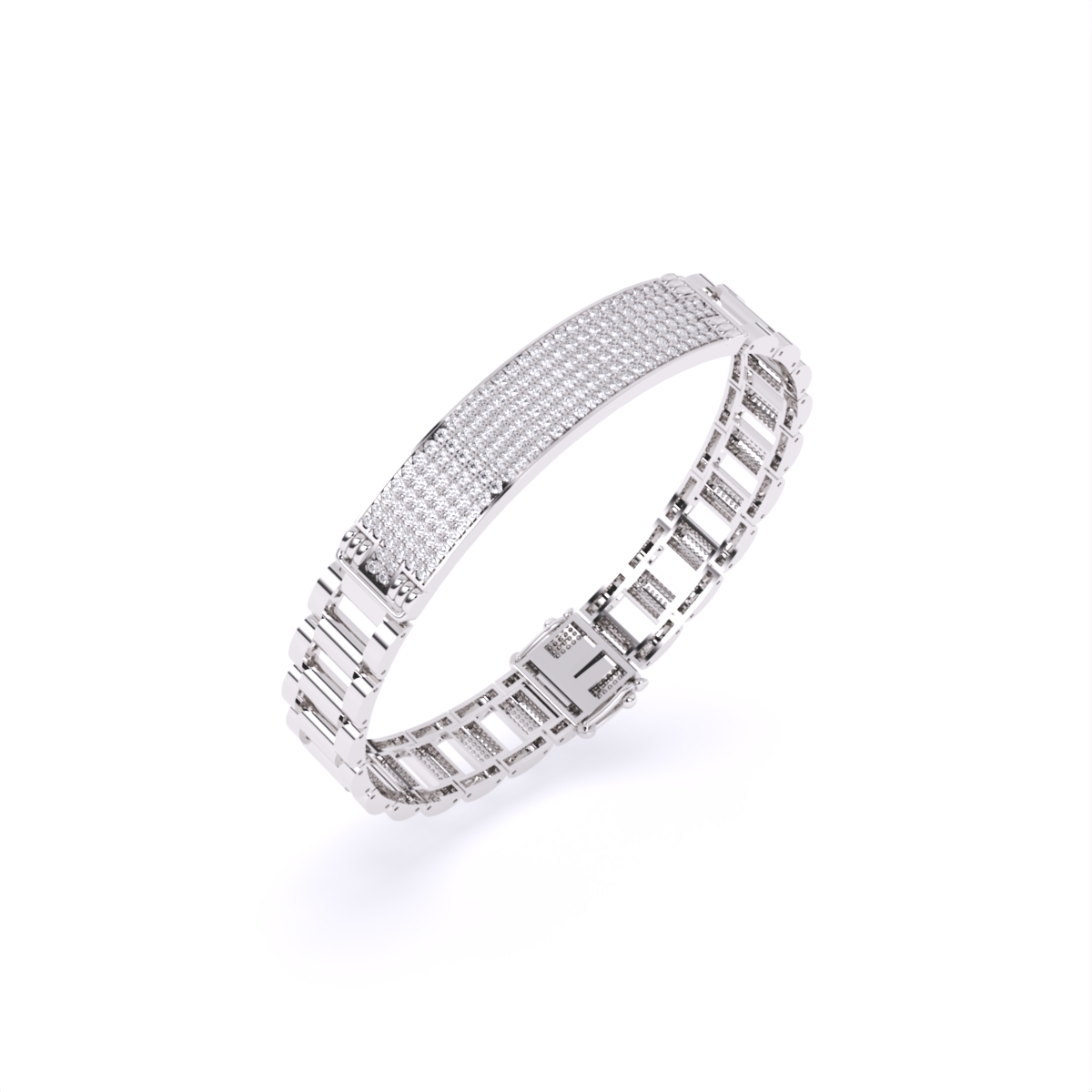 14Kt Round Men's Lab Grown Diamond Bracelet
