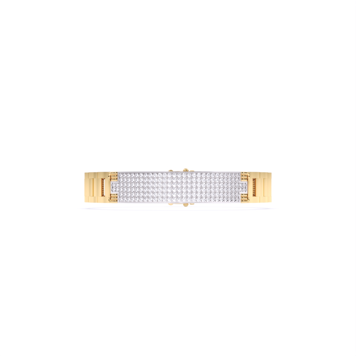 14Kt Round Men's Lab Grown Diamond Bracelet