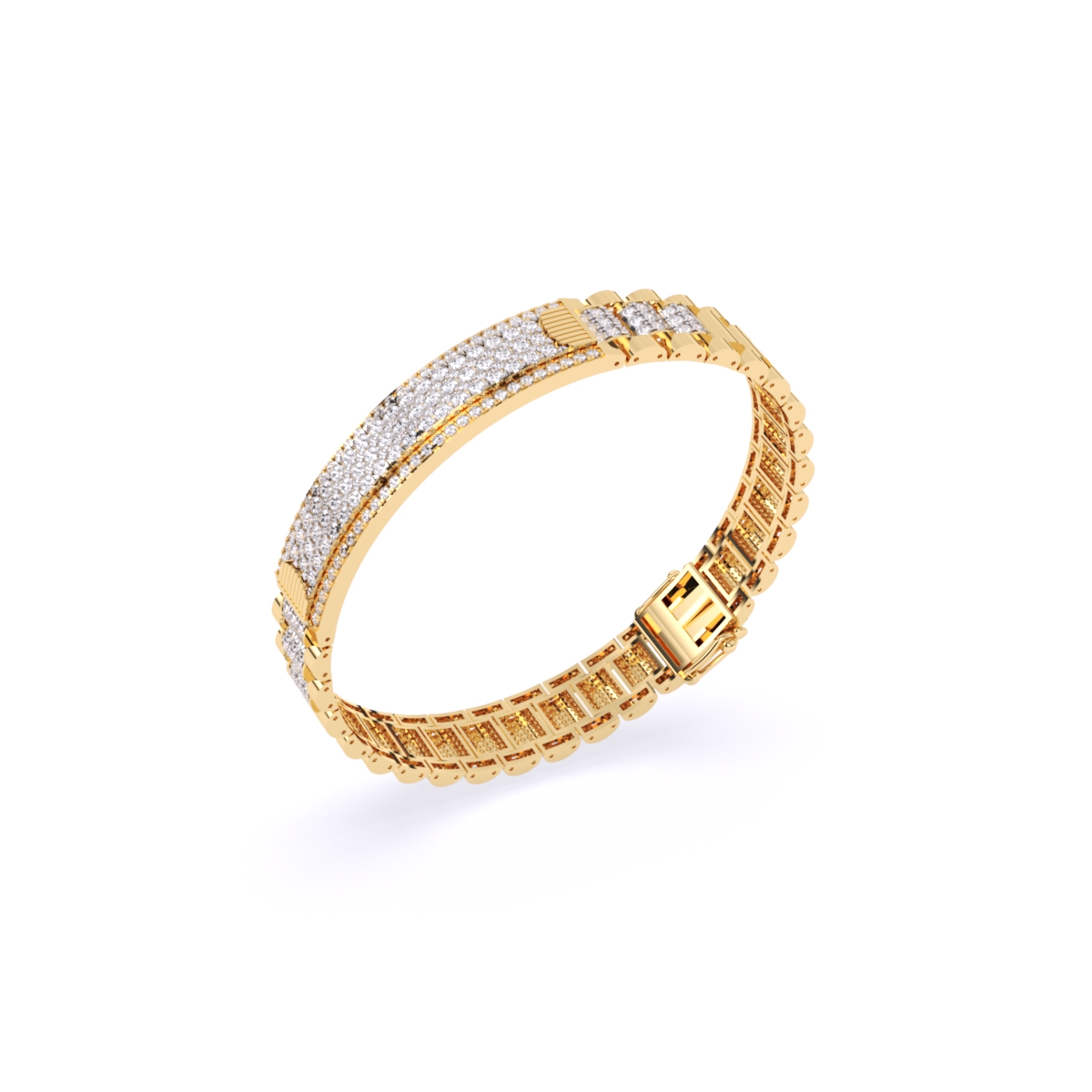 Round Lab Grown Diamond Bracelet For Him