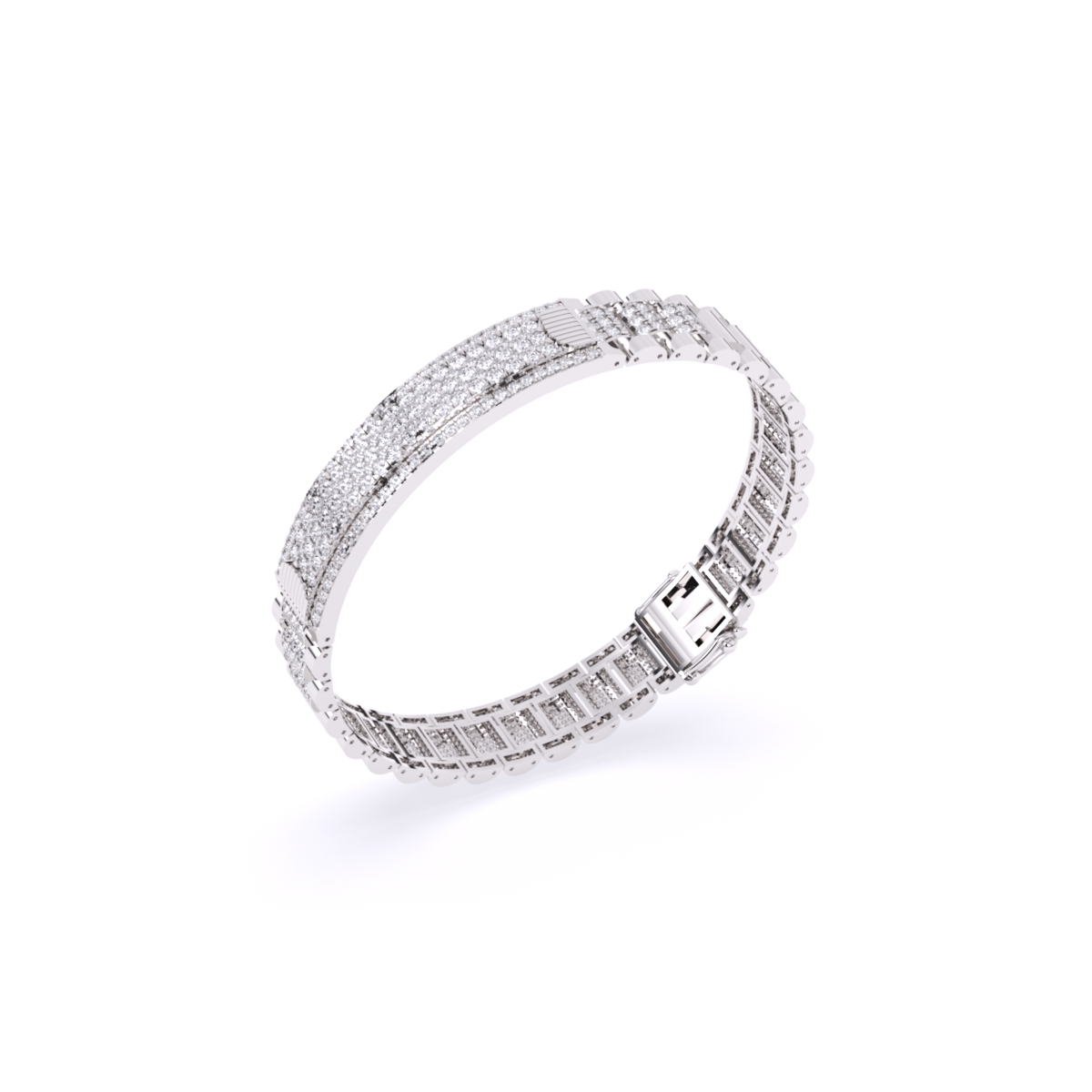 Round Lab Grown Diamond Bracelet For Him