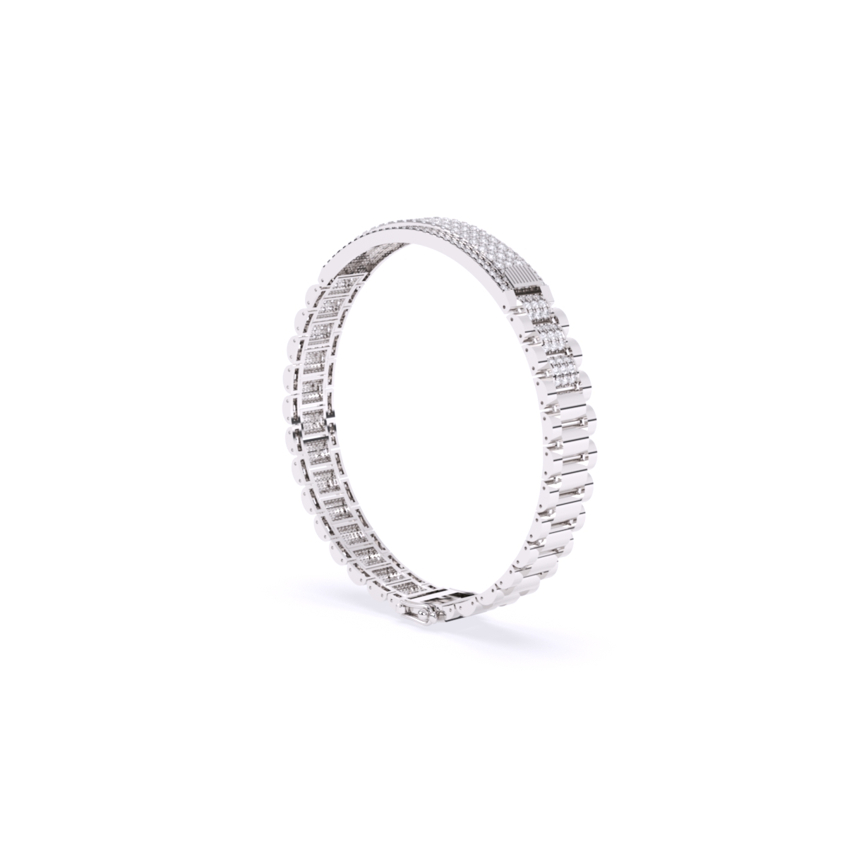Round Lab Grown Diamond Bracelet For Him