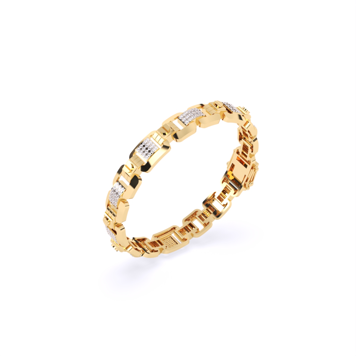 Luxurious Link-Style Men's Bracelet in Gold