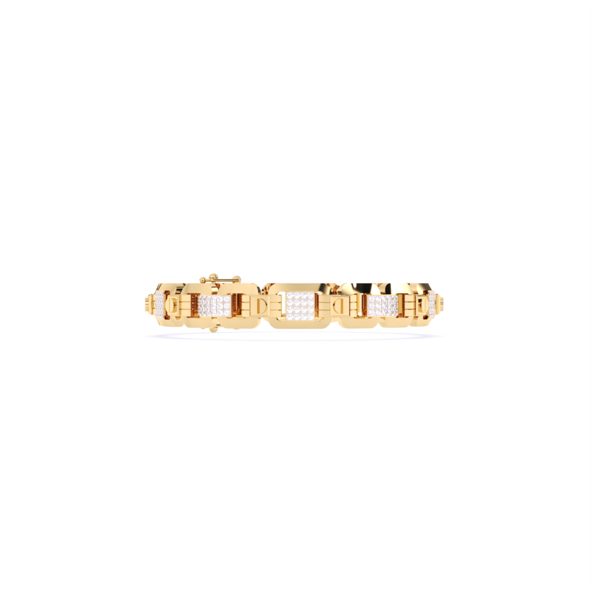Luxurious Link-Style Men's Bracelet in Gold