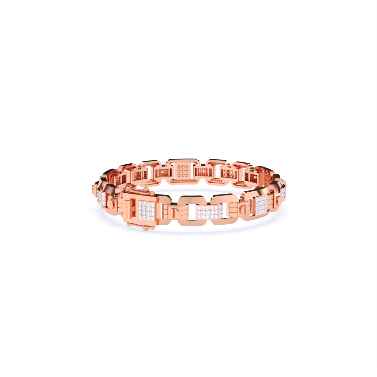 Luxurious Link-Style Men's Bracelet in Gold