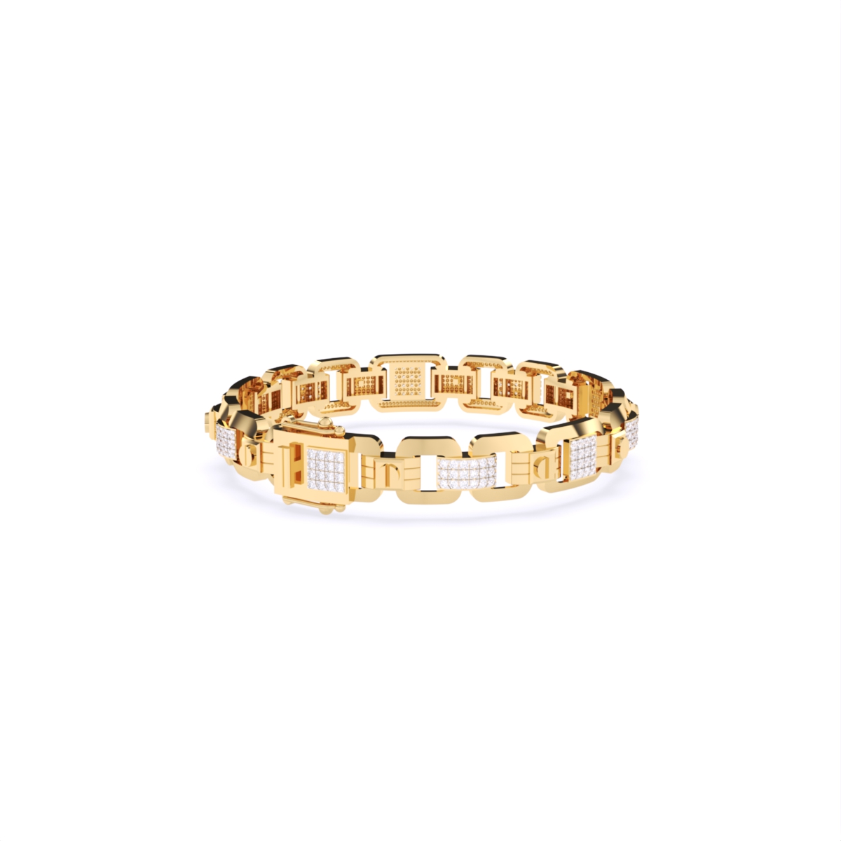 Luxurious Link-Style Men's Bracelet in Gold