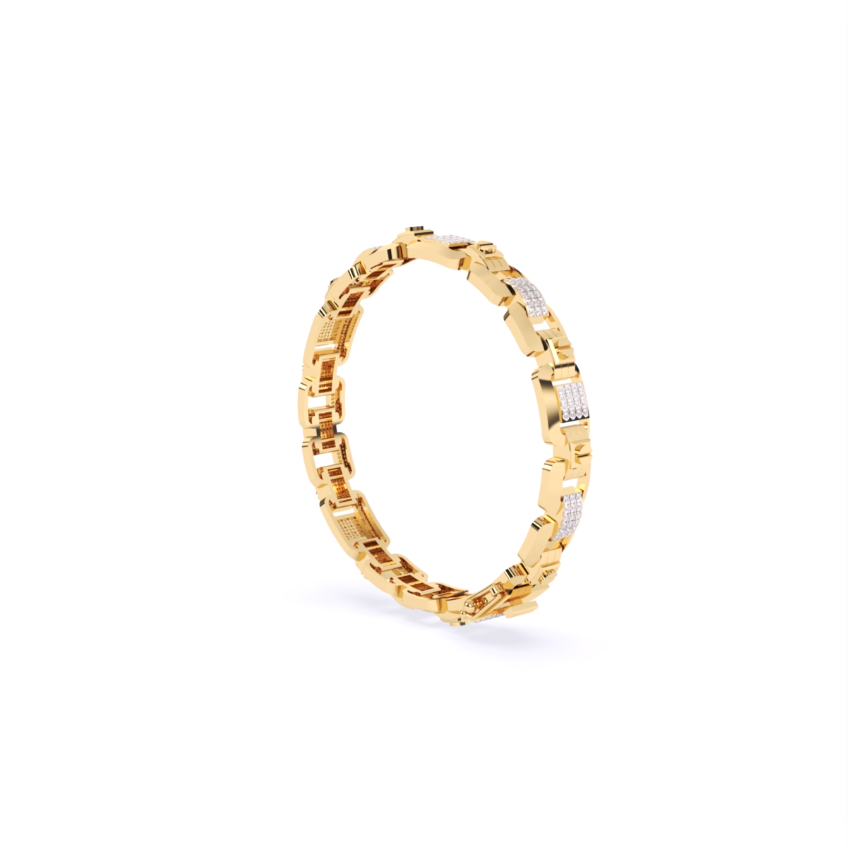 Luxurious Link-Style Men's Bracelet in Gold