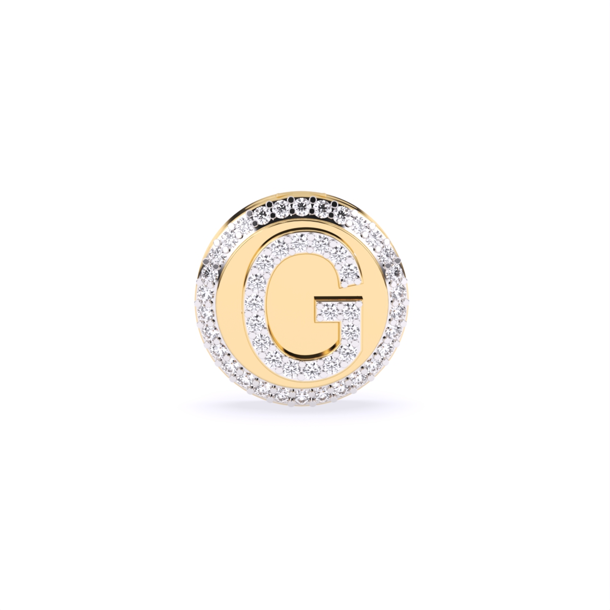 G Letter Lab Diamond Gold Cufflinks