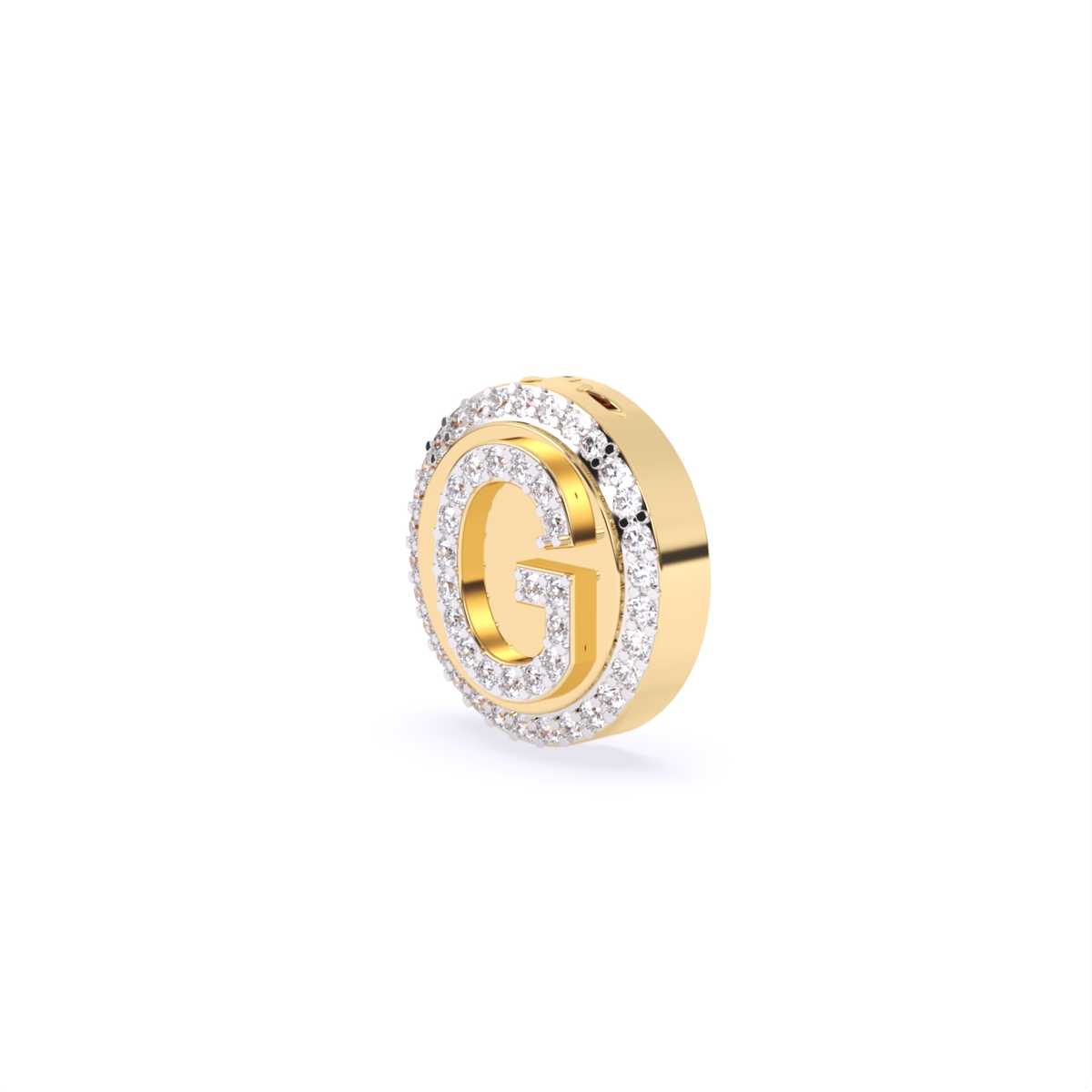 G Letter Lab Diamond Gold Cufflinks
