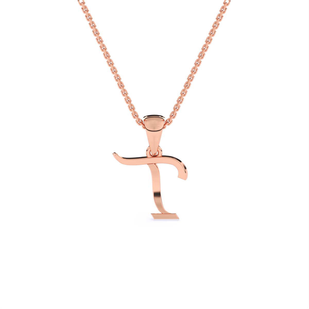 Letter Lab Grown Diamond Gold Pendant
