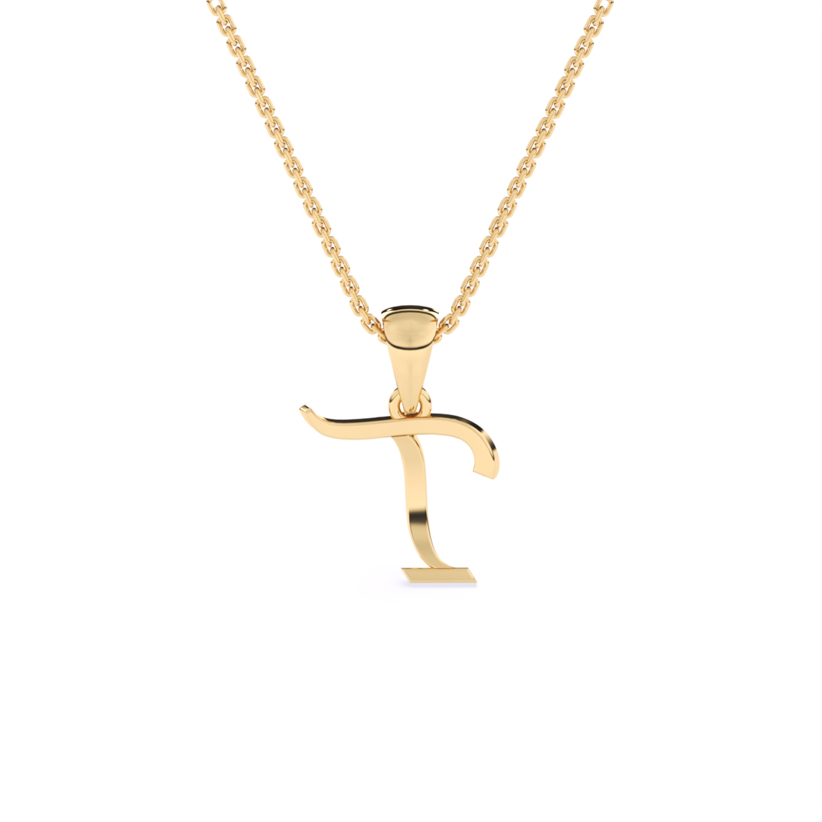 Letter Lab Grown Diamond Gold Pendant