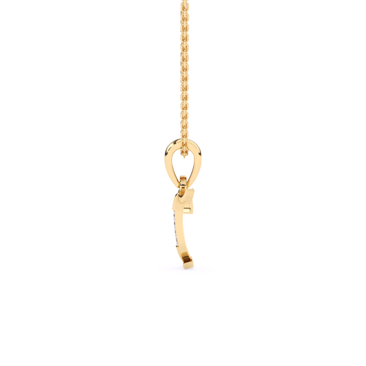 Letter Lab Grown Diamond Gold Pendant