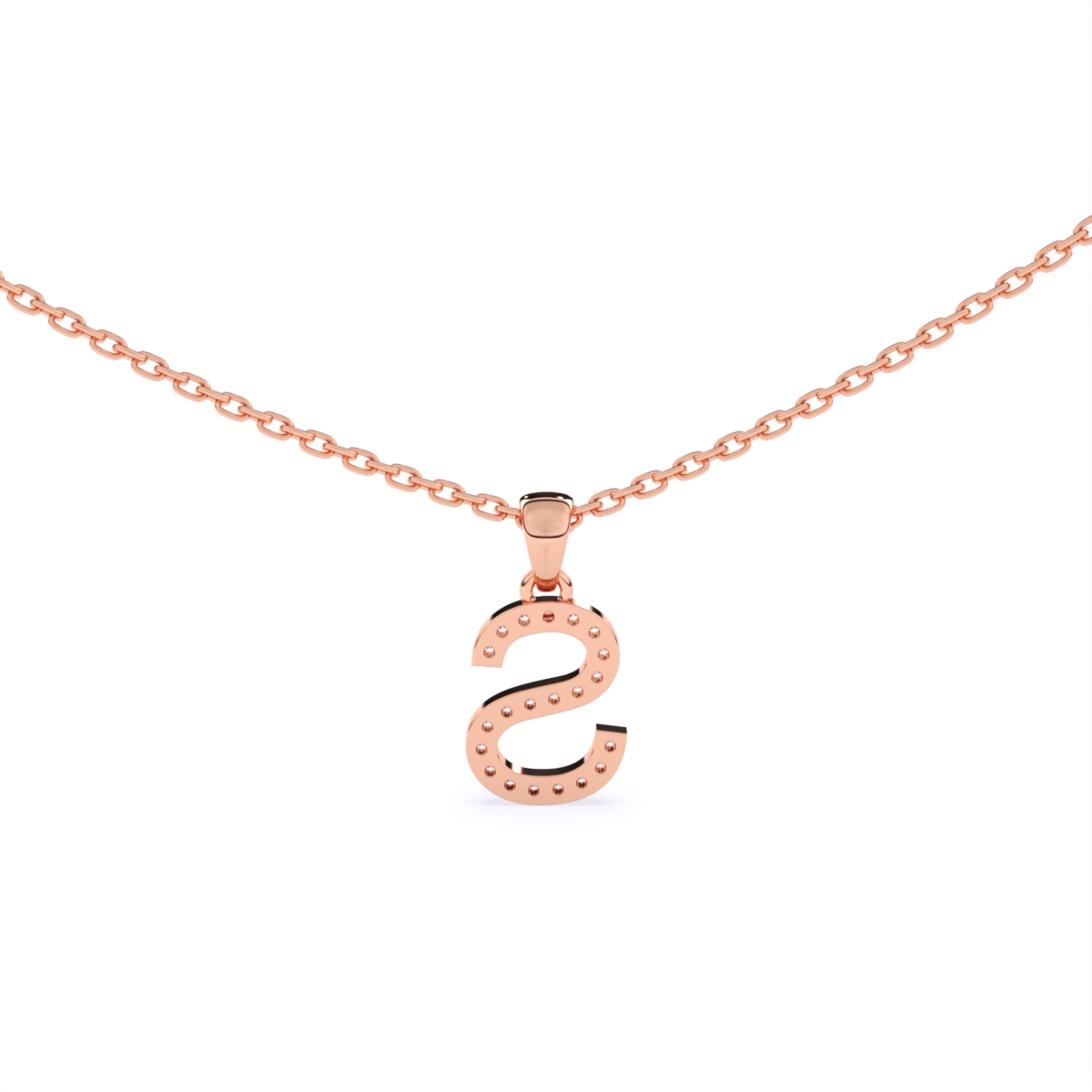 S Lab Grown Diamond letter Pendant
