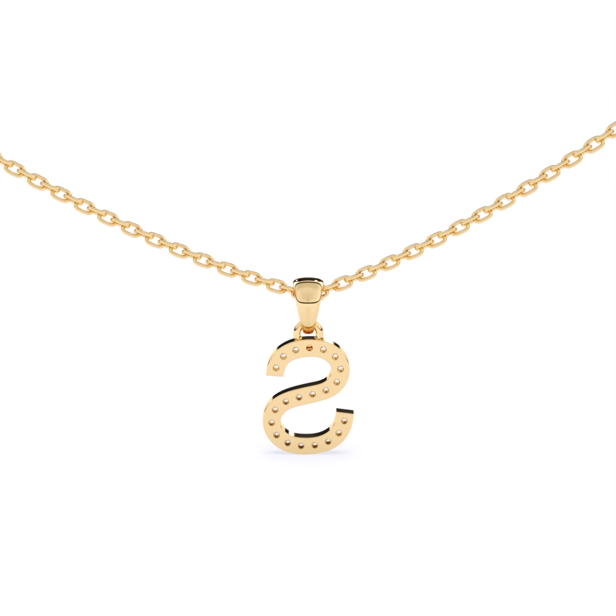 S Lab Grown Diamond letter Pendant