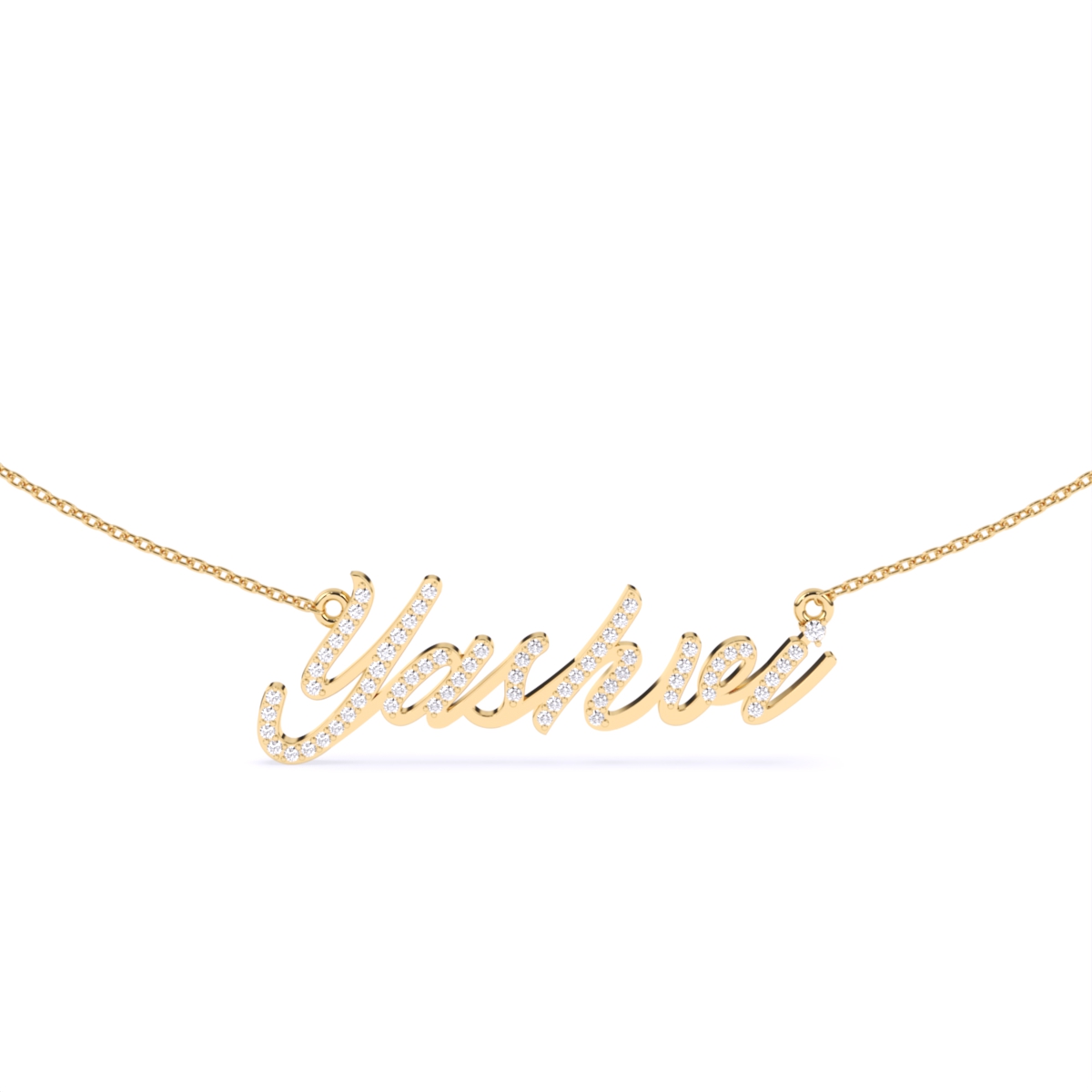 Custom Name Pendant Lab Diamond Necklace