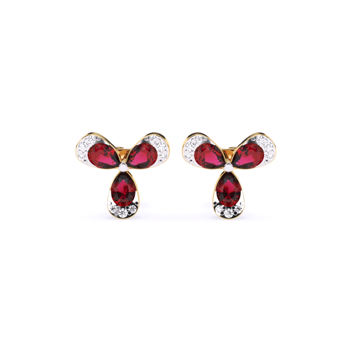 Pink Emerald Lab Grown Diamond Earrings