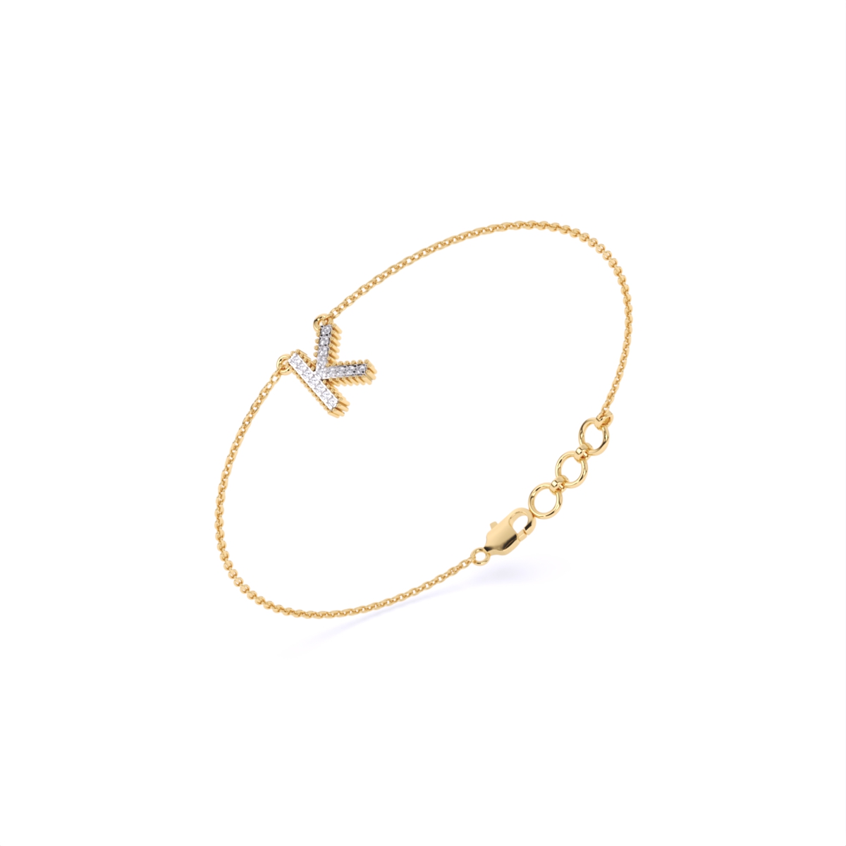 K Custom Name Lab Diamond Bracelet