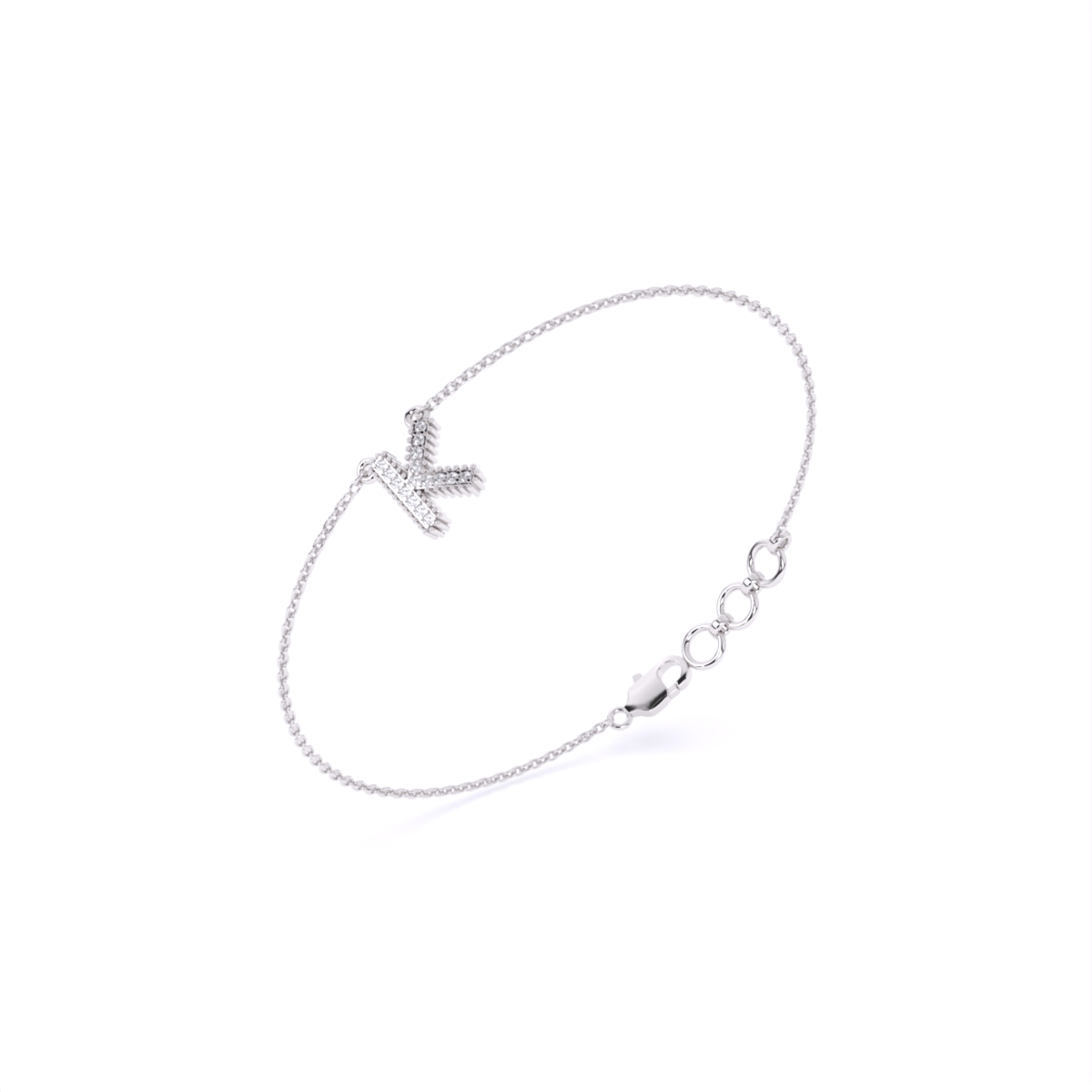 K Custom Name Lab Diamond Bracelet
