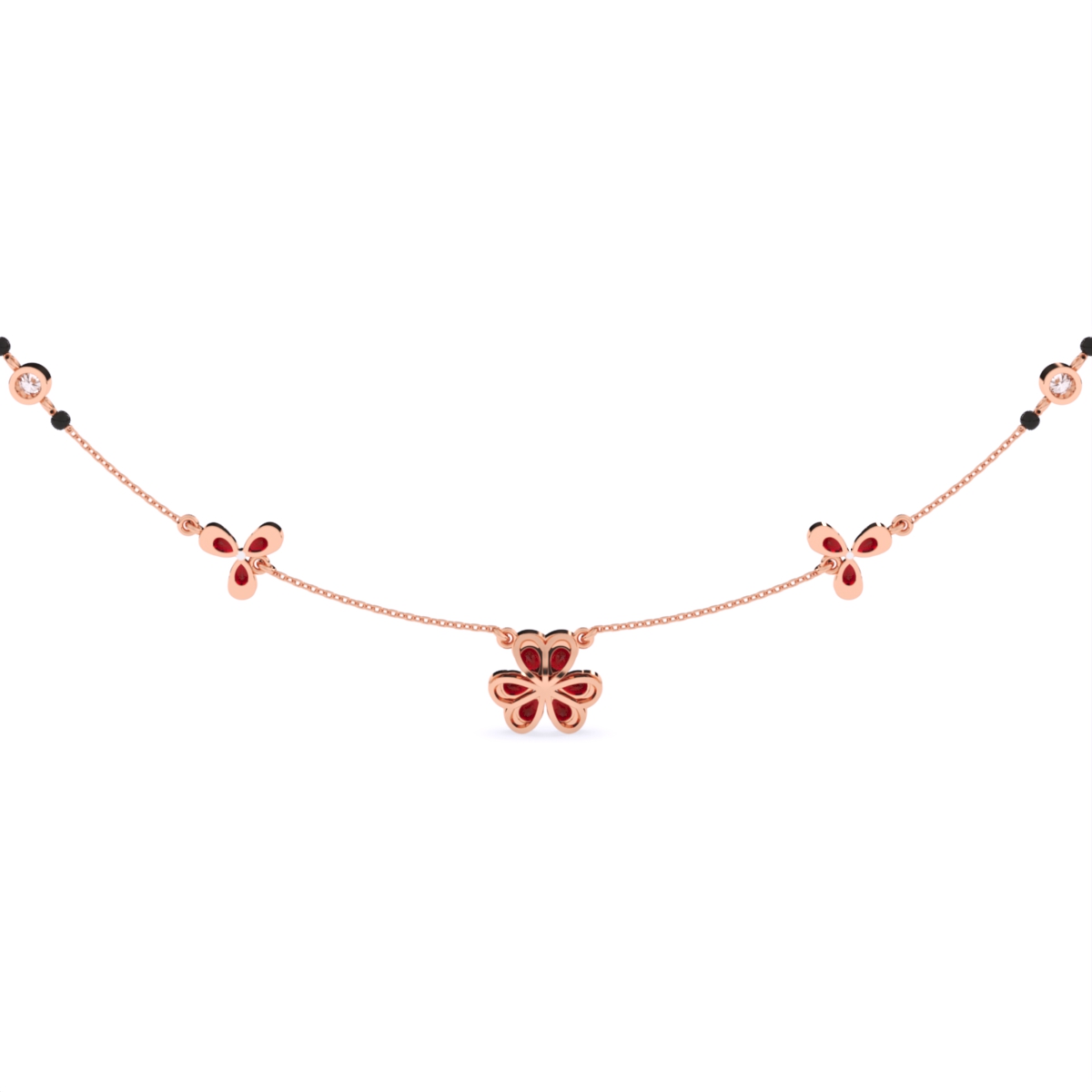 Pink Emerald & Lab Diamond Gold Necklace