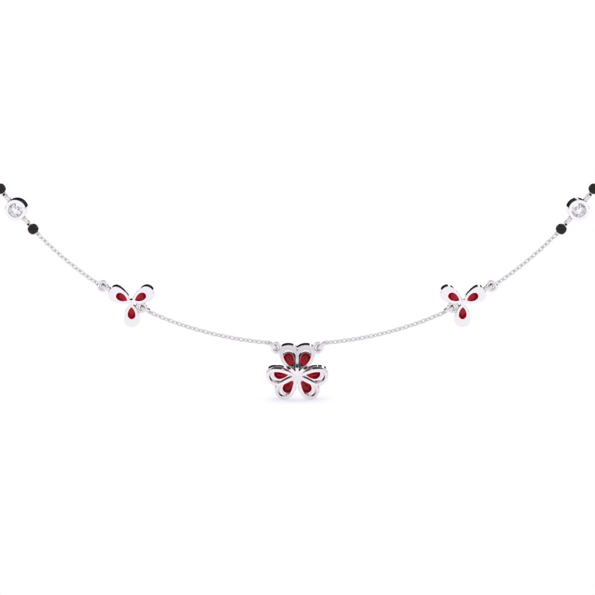 Pink Emerald & Lab Diamond Gold Necklace