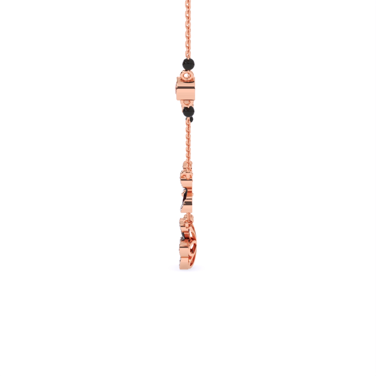 Pink Emerald & Lab Diamond Gold Necklace