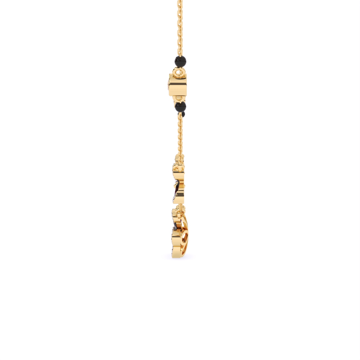 Pink Emerald & Lab Diamond Gold Necklace
