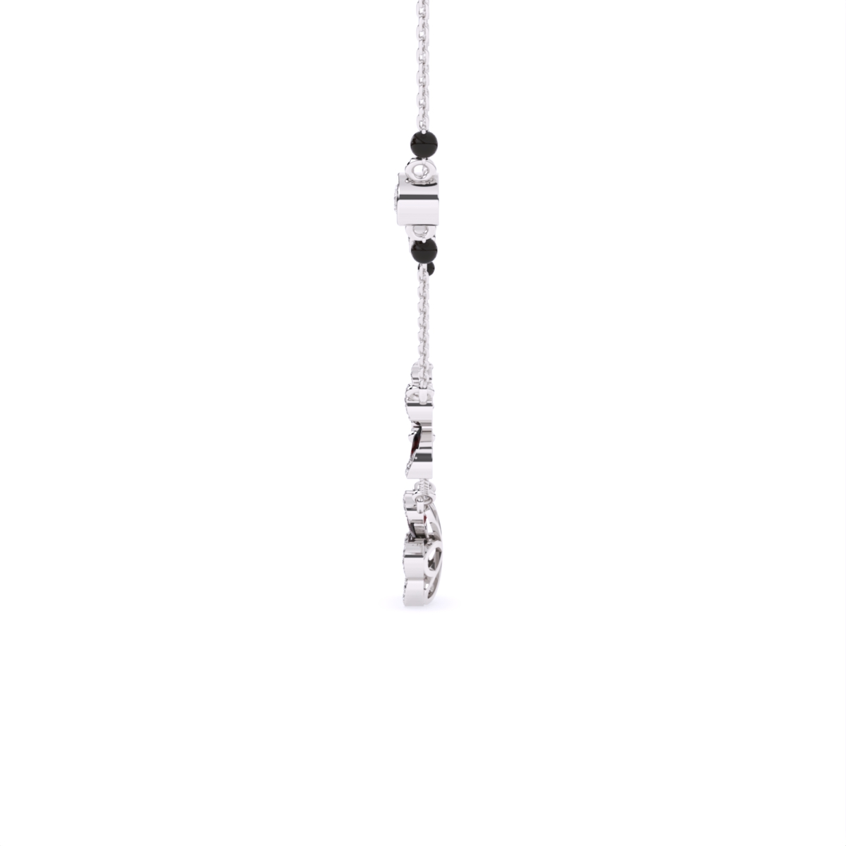 Pink Emerald & Lab Diamond Gold Necklace