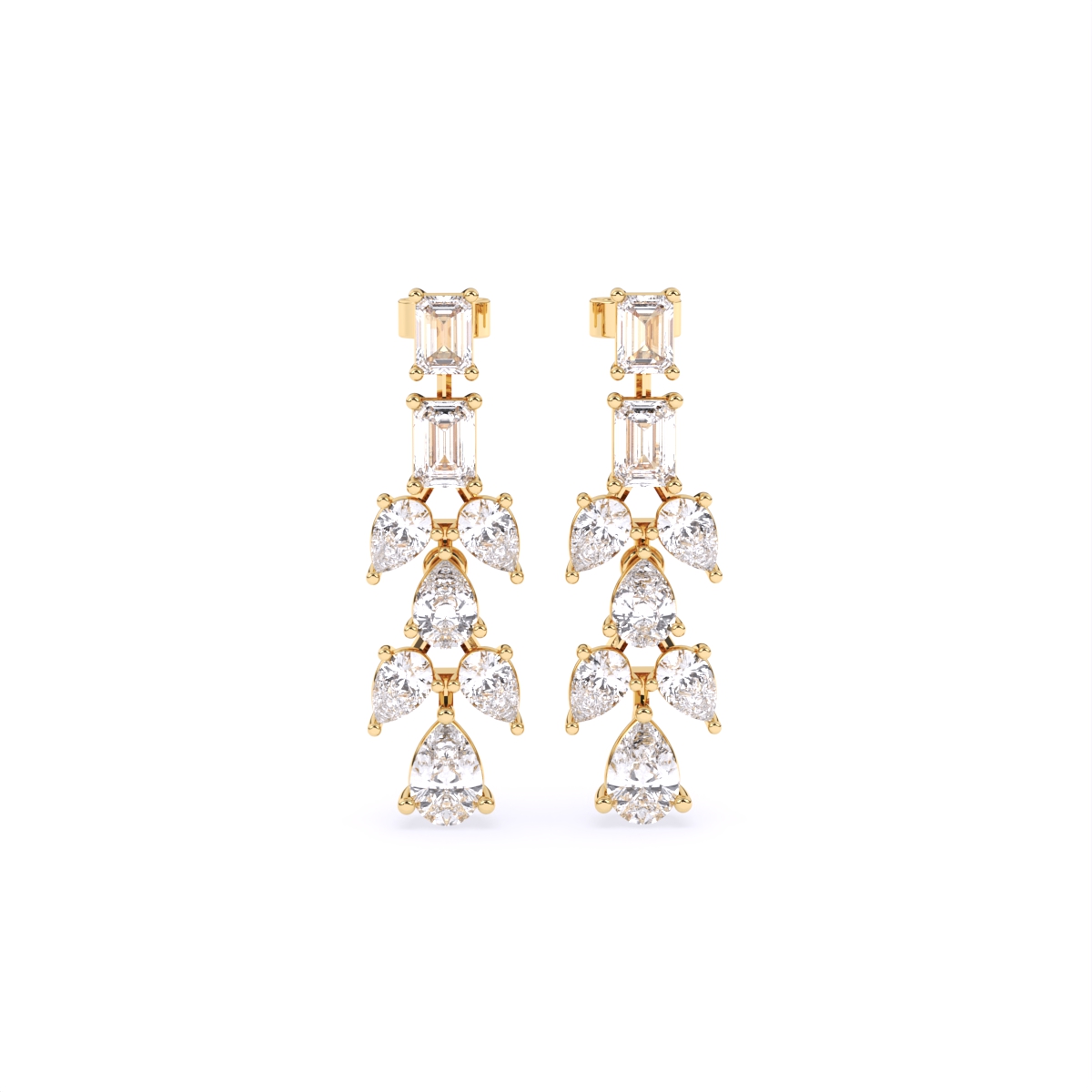 Glamorous Multi-Cut Lab Diamond Drop Earrings