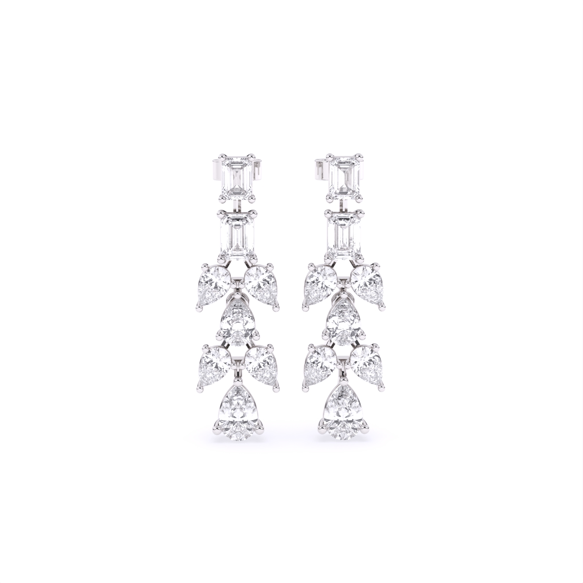 Glamorous Multi-Cut Lab Diamond Drop Earrings